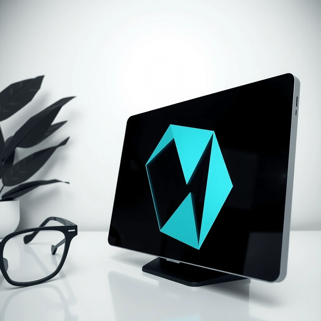 Game mockup interface with geometric shapes